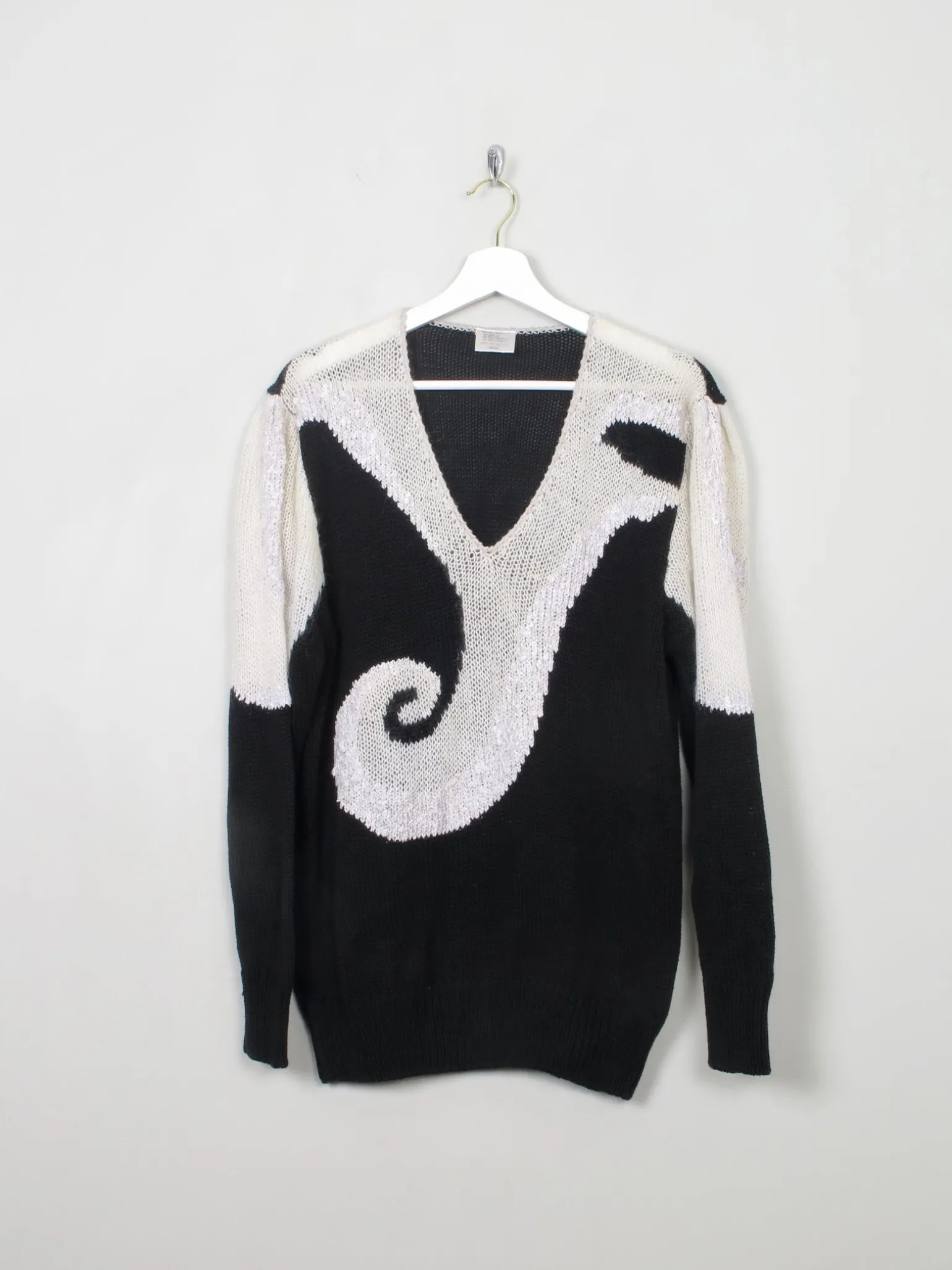 Women's Vintage Black & White Jumper M/L