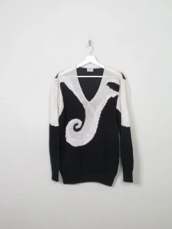 Women's Vintage Black & White Jumper M/L