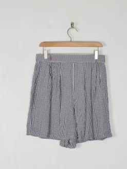 Women's Vintage Black & White Gingham Shorts S 29