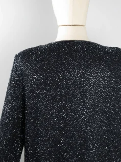 Women’s Vintage Black Beaded Cropped Jacket 10/12