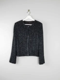 Women’s Vintage Black Beaded Cropped Jacket 10/12