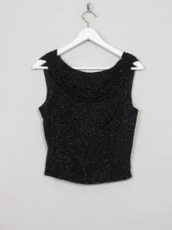 Women's Vintage Black Beaded Top XXS