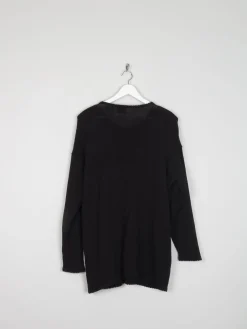 Women's Vintage Black Beaded Longline Jumper M/L