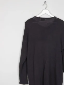 Women's Vintage Black Beaded Longline Jumper M/L