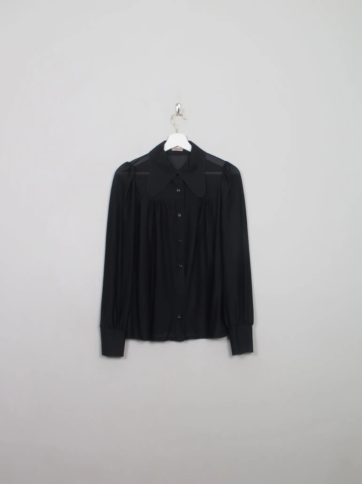Women's Vintage Black Blouse S/M