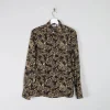 Women's Vintage Black Blouse With Floral Print M/L