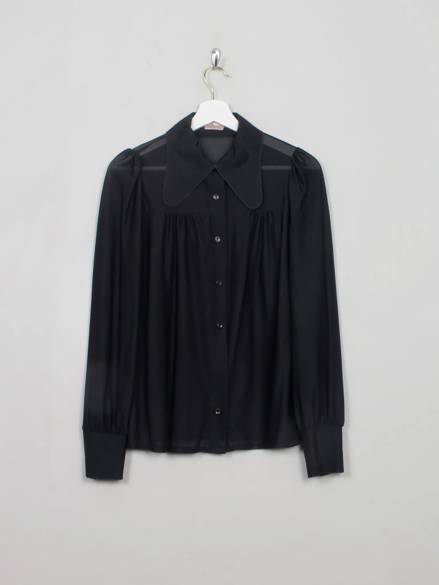Women's Vintage Black Blouse S/M