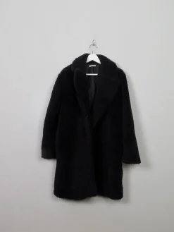 Women's Vintage Black Chenille Velvet Short Coat M/L