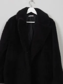 Women's Vintage Black Chenille Velvet Short Coat M/L