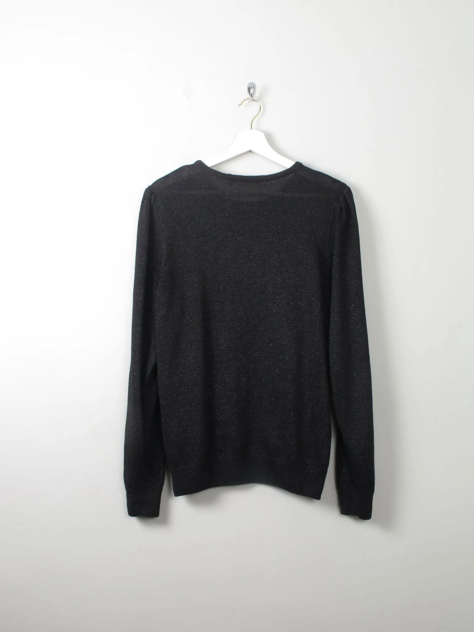 Women's Vintage Black Cotton Embellished Jumper M