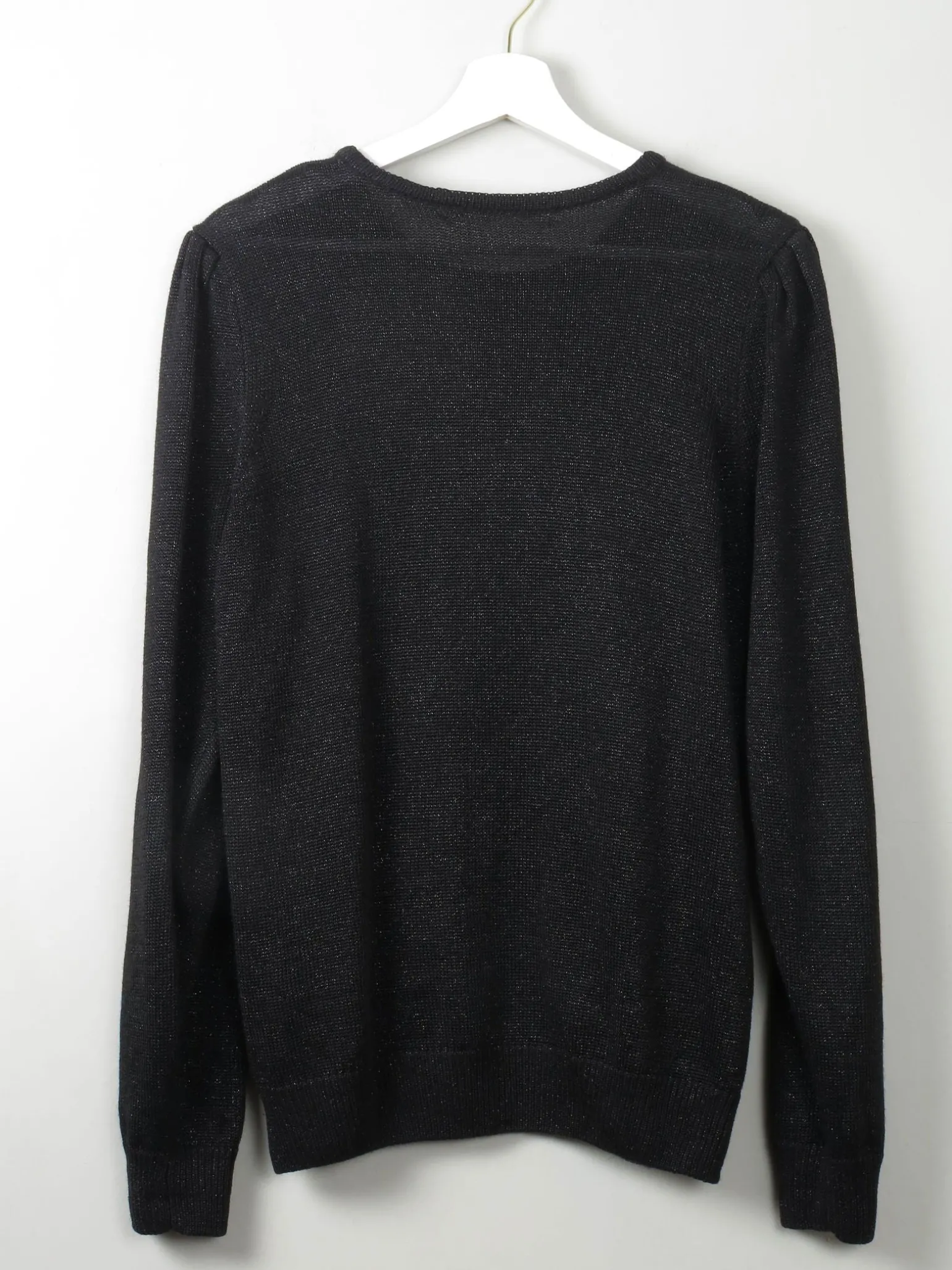 Women's Vintage Black Cotton Embellished Jumper M