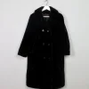 Women’s Vintage Black Faux Fur Coat M