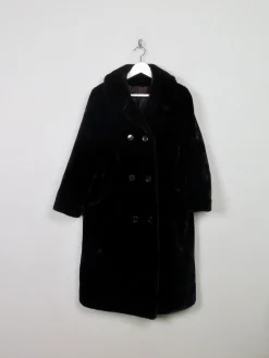 Women’s Vintage Black Faux Fur Coat M