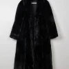 Women's Vintage Black Faux Fur Coat S/M