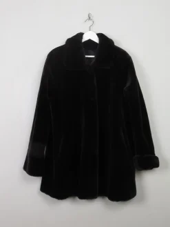 Women's Vintage Black Faux Fur M