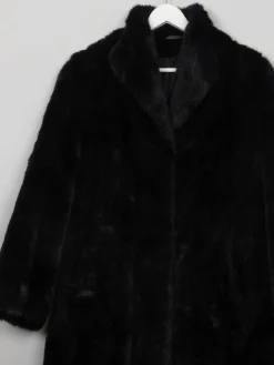 Women's Vintage Black Faux Fur Coat S/M