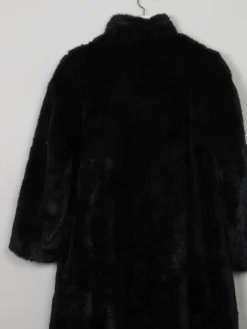Women's Vintage Black Faux Fur Coat S/M