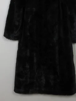 Women's Vintage Black Faux Fur Coat S/M