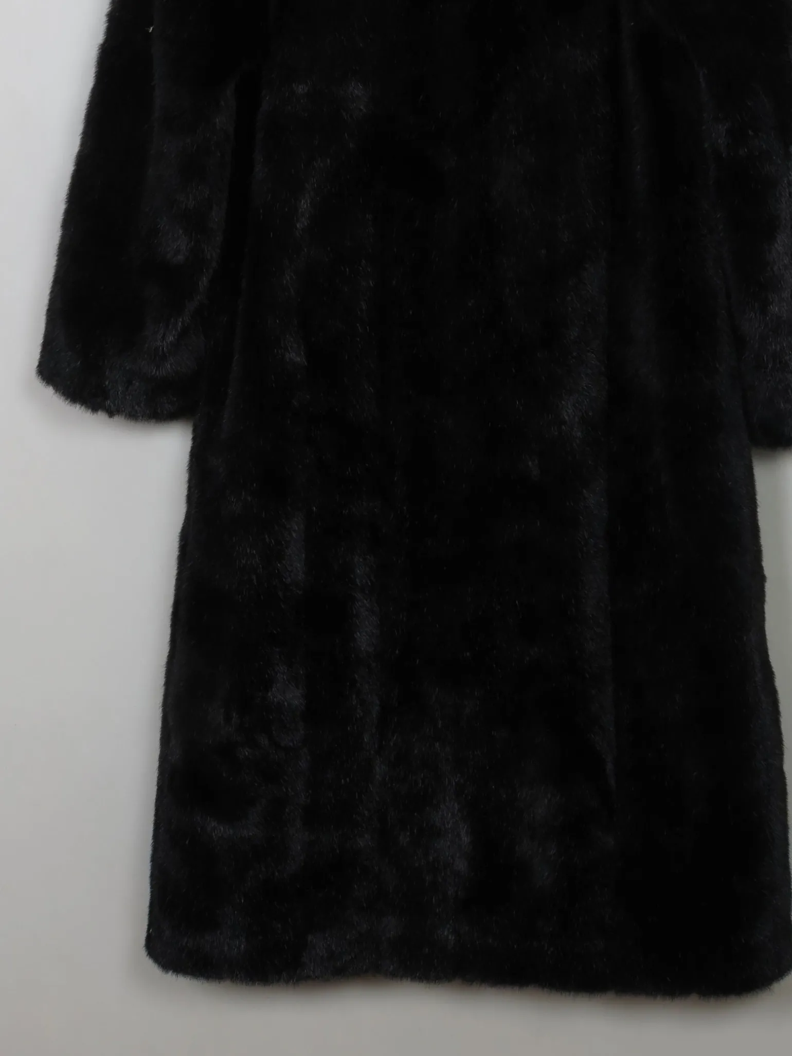 Women's Vintage Black Faux Fur Coat S/M