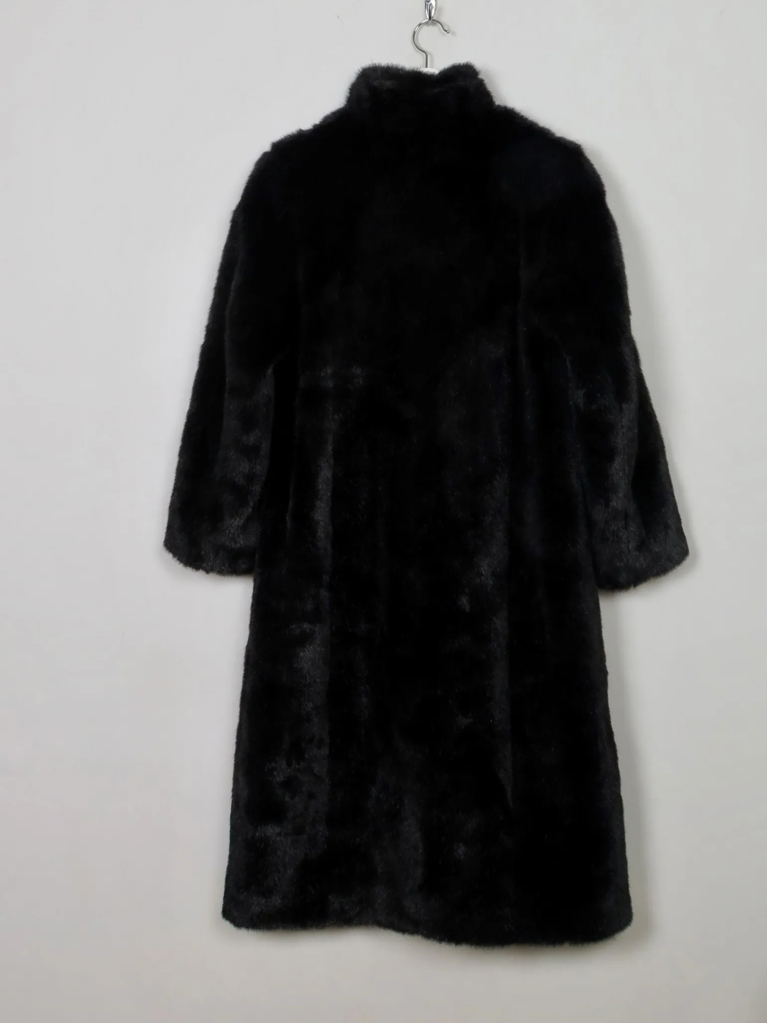 Women's Vintage Black Faux Fur Coat S/M