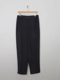 Women's Vintage Black High Waisted Pleat Trousers 14
