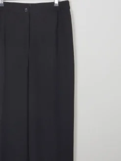 Women's Vintage Black High Waisted Pleat Trousers 14