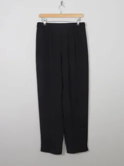 Women's Vintage Black High Waisted Pleat Trousers 14
