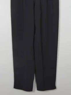 Women's Vintage Black High Waisted Pleat Trousers 14