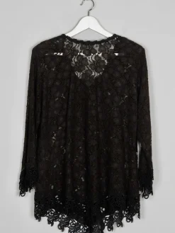 Women’s Vintage Black Lace Jacket/Top M