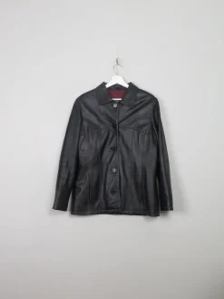 Women's Vintage Black Leather Jacket M