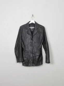 Women's Vintage Black Leather Jacket S