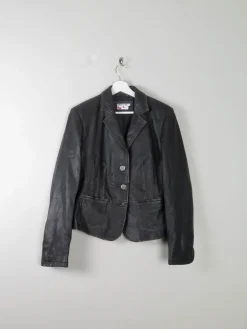 Women's Vintage Black Leather Jacket M