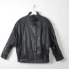 Women's Vintage Black  Leather Bomber Style Jacket M