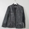 Women's Vintage Black Leather Jacket L/XL