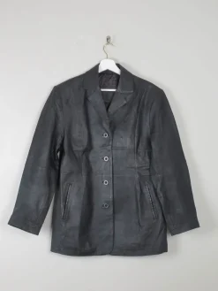 Women's Vintage Black Leather Jacket L