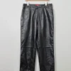 Women's Vintage Black Leather Trousers 33" W 30"L