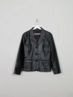 Women's Vintage Black Leather Jacket M