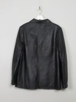 Women's Vintage Black Leather Jacket M