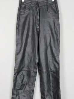 Women’s Vintage Black Leather Trousers 8