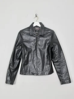Women's VIntage Black Leather Jacket XS/S