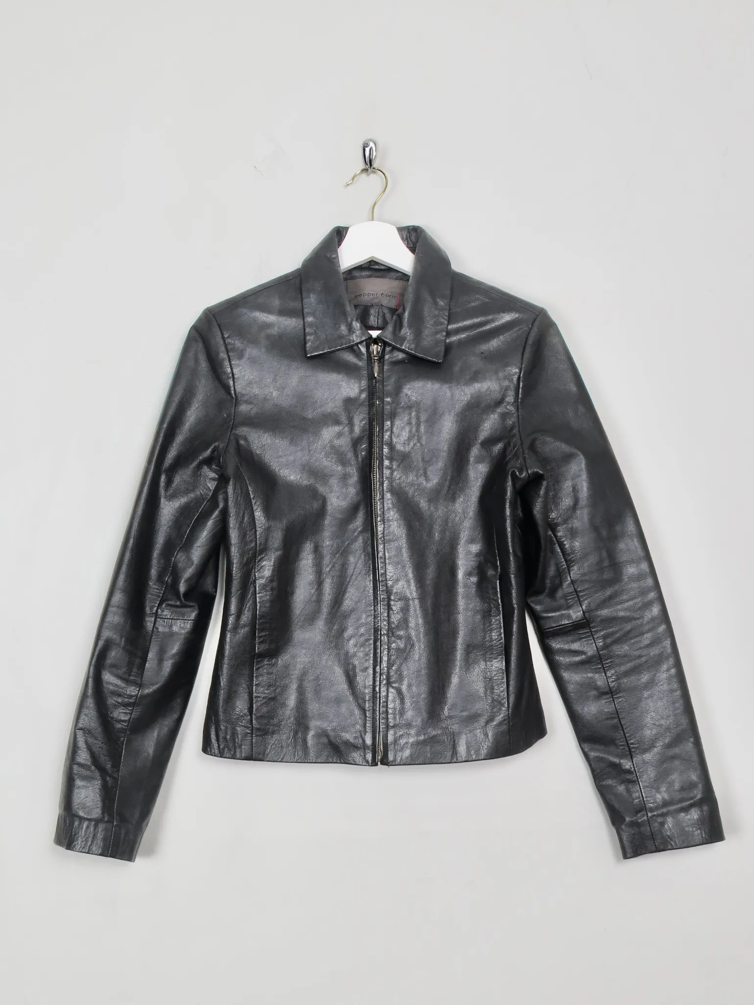 Women's VIntage Black Leather Jacket XS/S