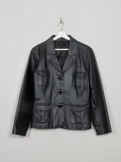 Women's Vintage Black Leather Jacket M