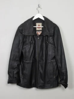 Women's Vintage Black Leather Jacket M/L