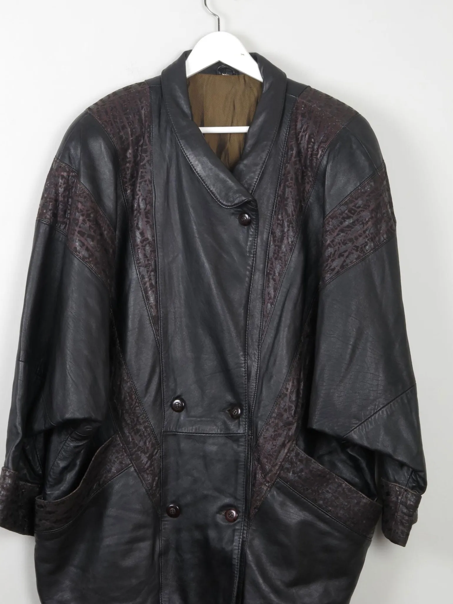 Women's Vintage Black Leather 80s Jacket L