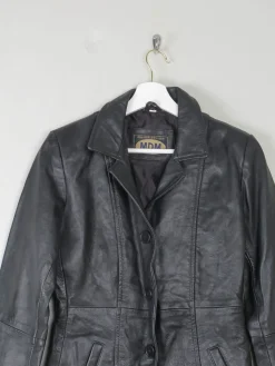 Women's Vintage Black Leather Jacket XS
