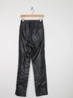 Women’s Vintage Black Leather Trousers 8