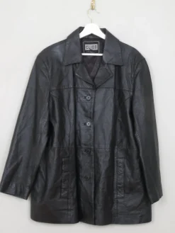 Women's Vintage Black Leather Jacket L/XL