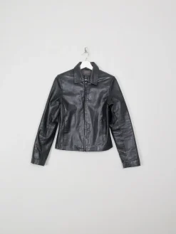 Women's VIntage Black Leather Jacket XS/S