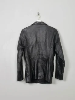 Women's Vintage Black Leather Jacket S