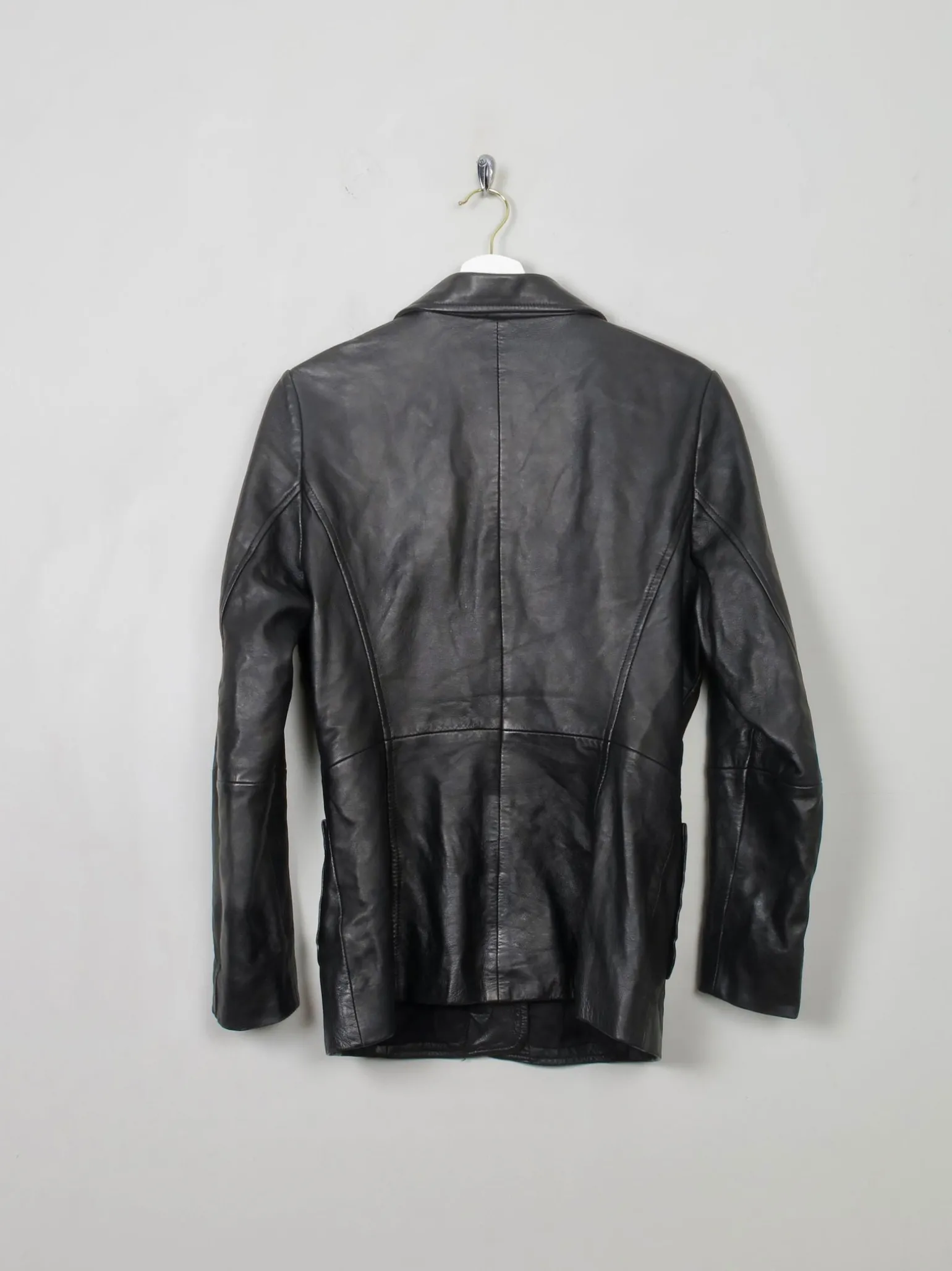 Women's Vintage Black Leather Jacket S